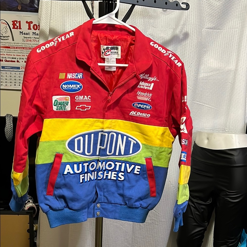 Chase Authentics Red and Blue Jean Jacket Racing Style